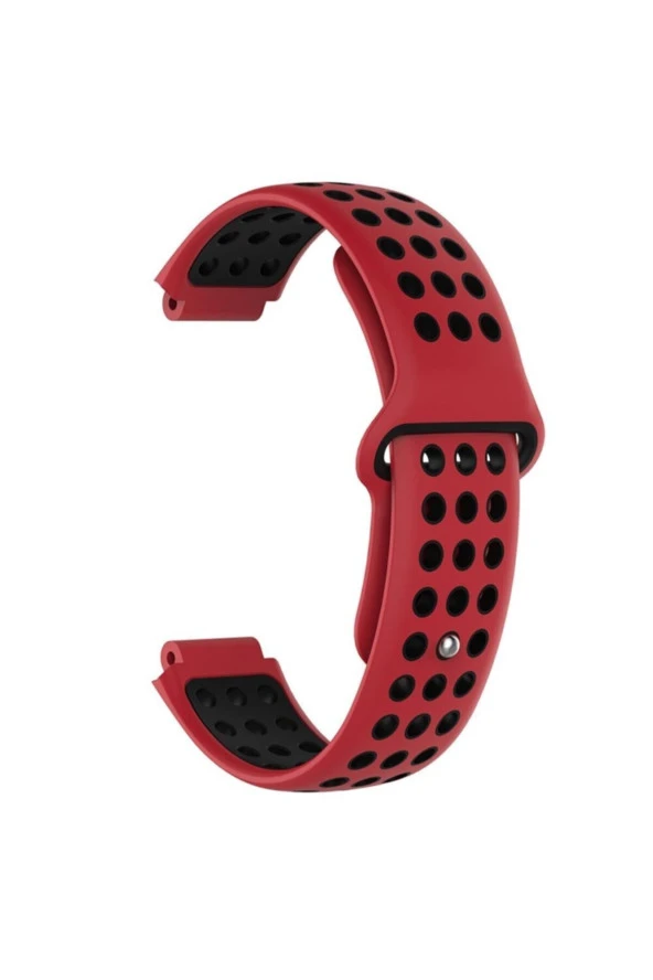 Garmin Approach S5 Için Delikli Silikon Kordon Kırmızı Siyah ürün görseli 1