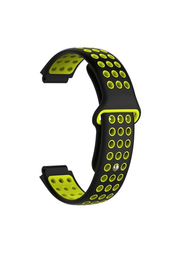 Garmin Forerunner 220 Için Delikli Silikon Kordon Siyah Sarı ürün görseli 1
