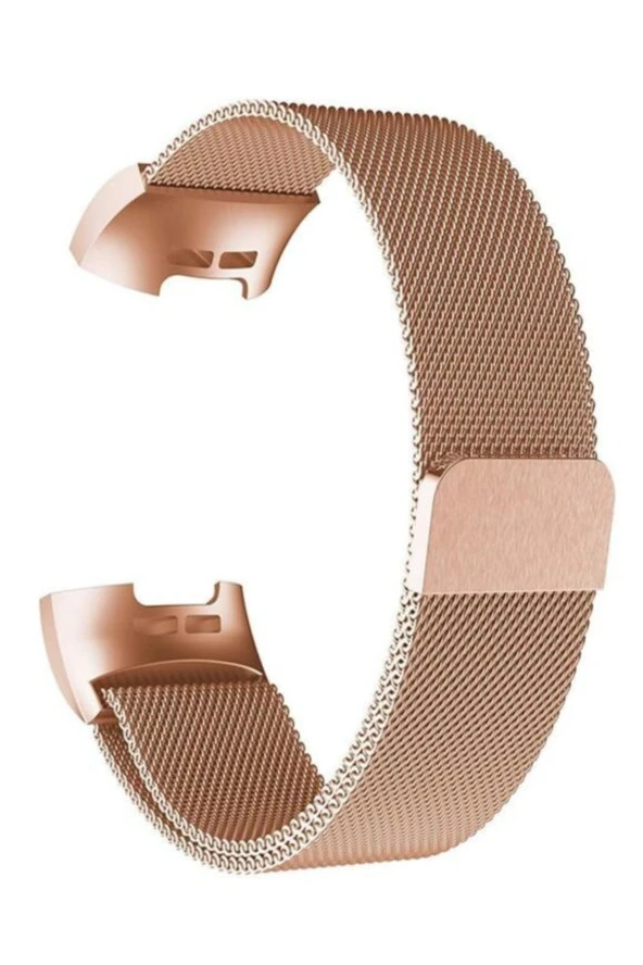 Fitbit Charge 3 Için Metal Mıknatıslı Milanese Kordon Rose Gold ürün görseli 1