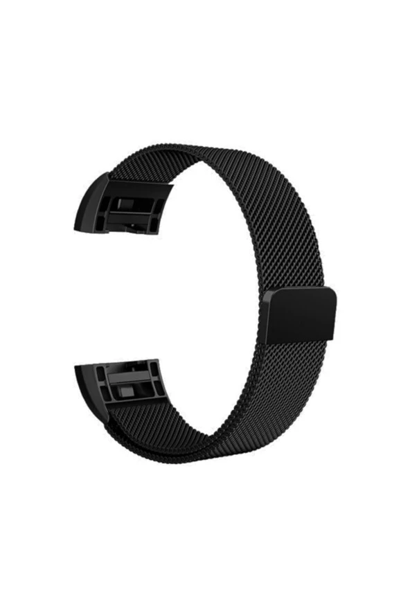 Fitbit Charge 2 Için Metal Mıknatıslı Milanese Kordon Siyah ürün görseli 1