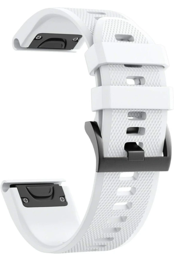 Fenix 6x Pro\solar Için Quick Fit Özellikli Silikon Kordon Beyaz ürün görseli 1