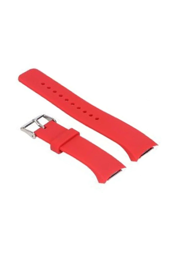 Kırmızı Samsung Gear S2 Sport (r720) Uyumlu Large Beden(l Sıze) Adaptörlü Silikon Kordon ürün görseli 1