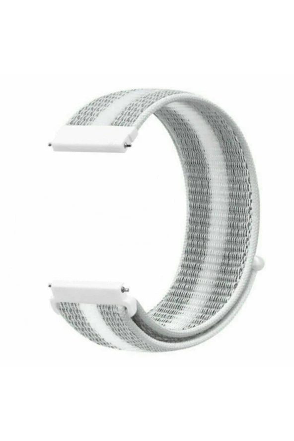 Samsung Galaxy Watch 3 41 Mm(Sm-r850) Için Dokuma Kordon Beyaz Çizgili ürün görseli 1