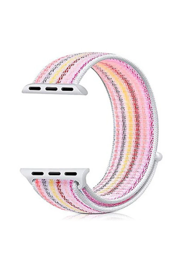 Apple Watch Seri 5 Için 44 Mm Dokuma Kordon Pembe Gökkuşağı ürün görseli 1