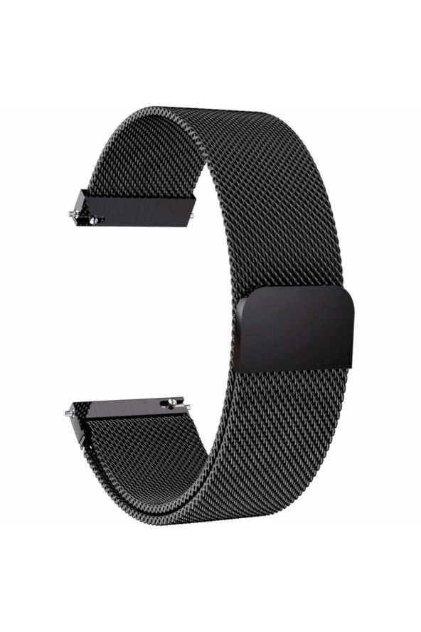 Amazfit Gtr 42 Mm(A1910) Için Metal Mıknatıslı Milanese Kordon Siyah ürün görseli 1