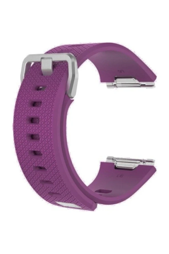 Fitbit Ionic Uyumlu Large Beden(l Sıze) Silikon Kordon Kayış Mor ürün görseli 1
