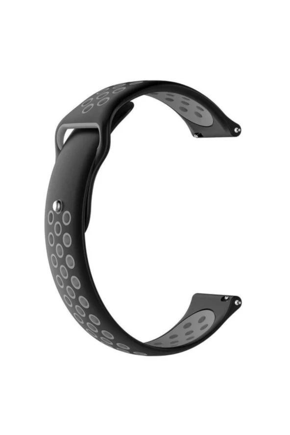 Amazfit Gts A1914 Için Delikli Spor Silikon Kordon Siyah Gri ürün görseli 1