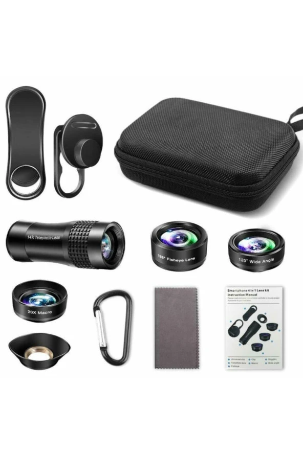 Universal 14x Teleskoplu 4in1 Profesyonel Lens Seti ürün görseli 1