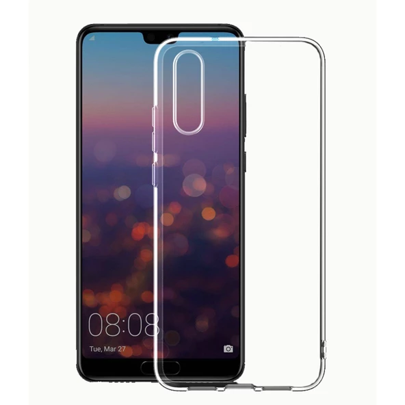 Huawei P20 Kılıf Zore Şeffaf İnce ve Esnek Süper Silikon Kılıf ürün görseli 1