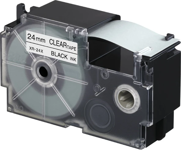 Casio XR-24X1 (Clr/bk) Etiket Yazıcısı Kartuşu Şeffaf Renk Üstüne Siyah Baskı ürün görseli 1