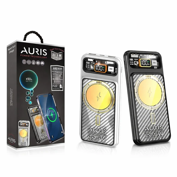 AURIS ARS-Y171 22.5W 12.000 mAh MagSafe Powerbank ürün görseli 1