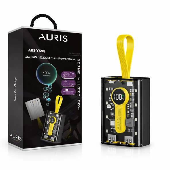 Auris ARS-Y698 22.5W 10.000 mAh Powerbank ürün görseli 1