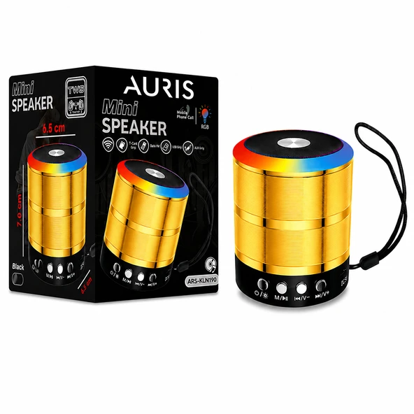 AURIS ARS-KLN190 RGB Işıklı Mini Bluetooth Hoparlör TWS Destekli Taşınabilir Speaker ürün görseli 1