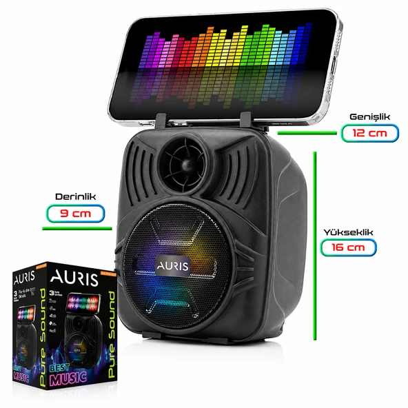 AURIS KLN30 RGB Işıklı Telefon Standlı Bluetooth Hoparlör ürün görseli 1