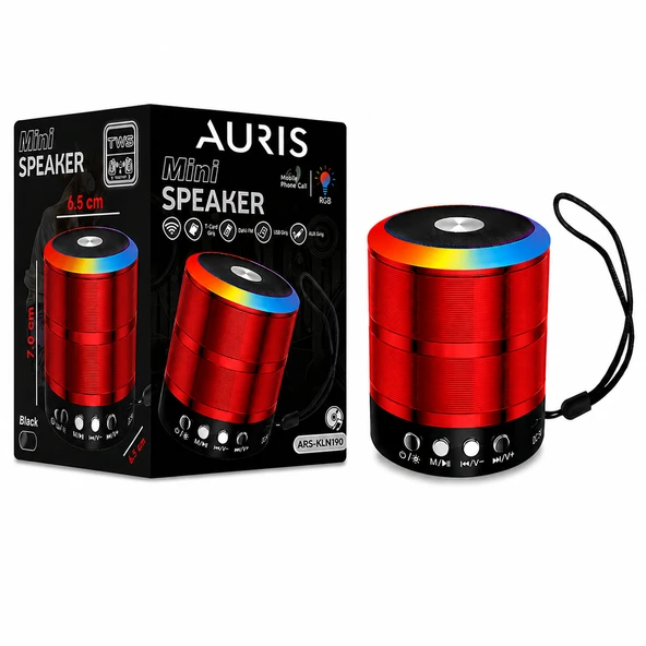 AURIS ARS-KLN190 RGB Işıklı Mini Bluetooth Hoparlör TWS Destekli Taşınabilir Speaker ürün görseli 1
