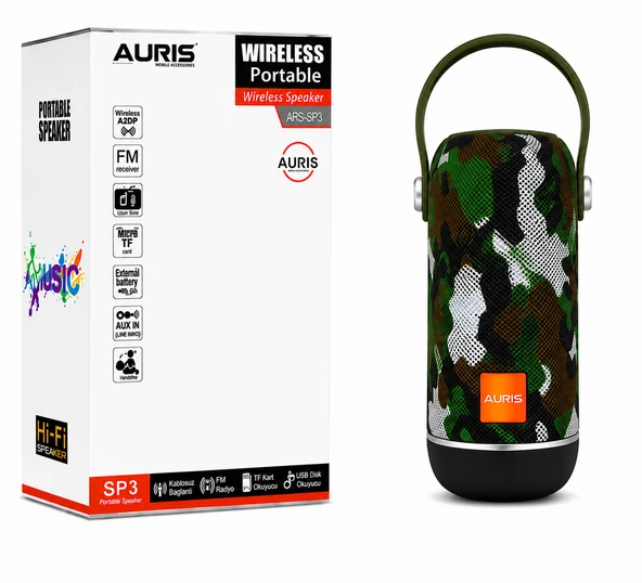 AURIS ARS-SP3 Wireless Portable Speaker ürün görseli 1