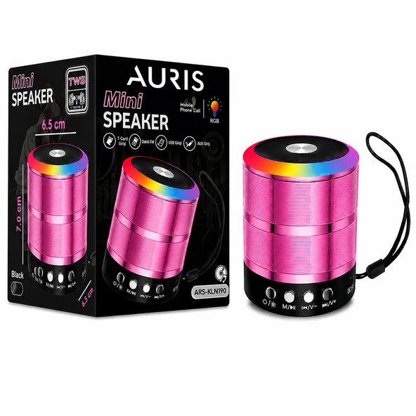 AURIS ARS-KLN190 RGB Işıklı Mini Bluetooth Hoparlör TWS Destekli Taşınabilir Speaker ürün görseli 1