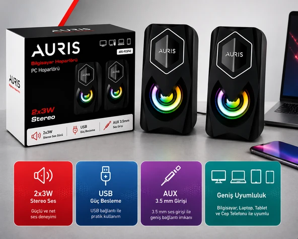 AURIS ARS-PCSP40 Bilgisayar Hoparlörü - Resim 2