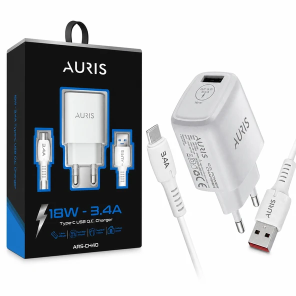 AURIS ARS-CH40 18W / 3.4A Type-C Hızlı Şarj Seti ürün görseli 1