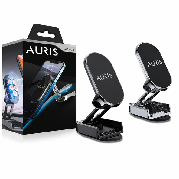 AURIS ARS-H10 Çift Katlanır Mıknatıslı Yapışkanlı Araç İçi Telefon Tutucu ürün görseli 1