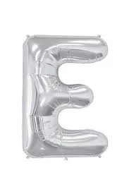 Folyo E Harfi Balon - Gümüş Renk (16 inç / 36 cm) ürün görseli 1