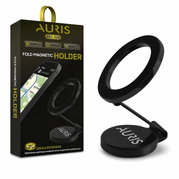 AURIS ARS-H65 Katlanabilir Mıknatıslı Metal Araç İçi Telefon Tutucu ürün görseli 1