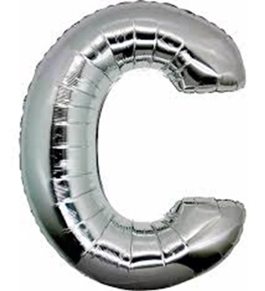 Folyo C Harfi Balon - Gümüş Renk (40 inç / 100 cm) ürün görseli 1