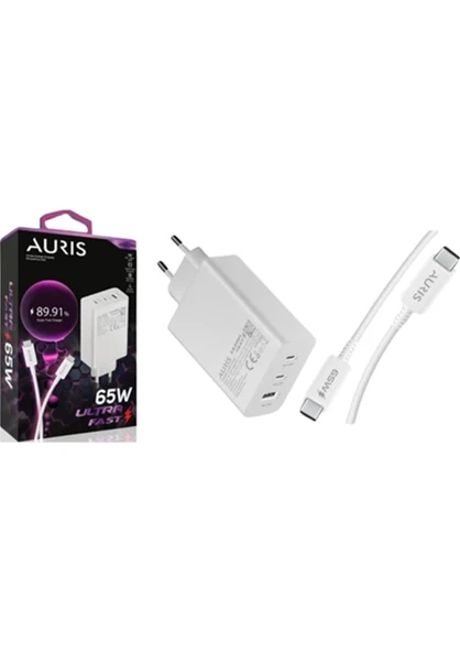 Auris ARS-CH65 65W 3 Çıkışlı Ultra Hızlı Şarj ürün görseli 1