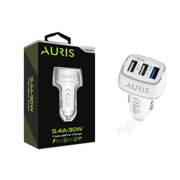 Auris 30W Triple USB Araç Şarj Cihazı ARS-CR05 ürün görseli 1