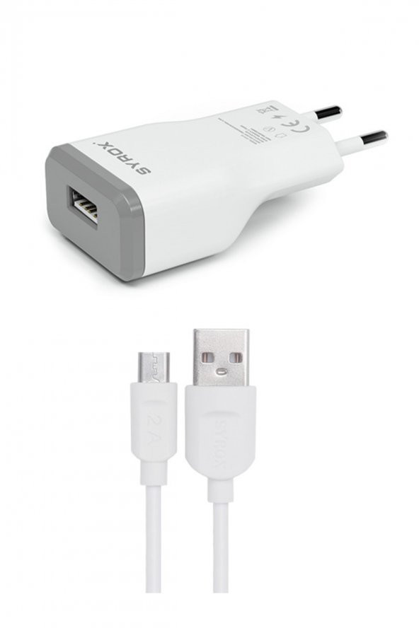 Zte Tempo Go Uyumlu Mikro Usb Girişli 2.0 Amper Şarj Aleti+kablo Şarj Cihazı - J15 ürün görseli 1