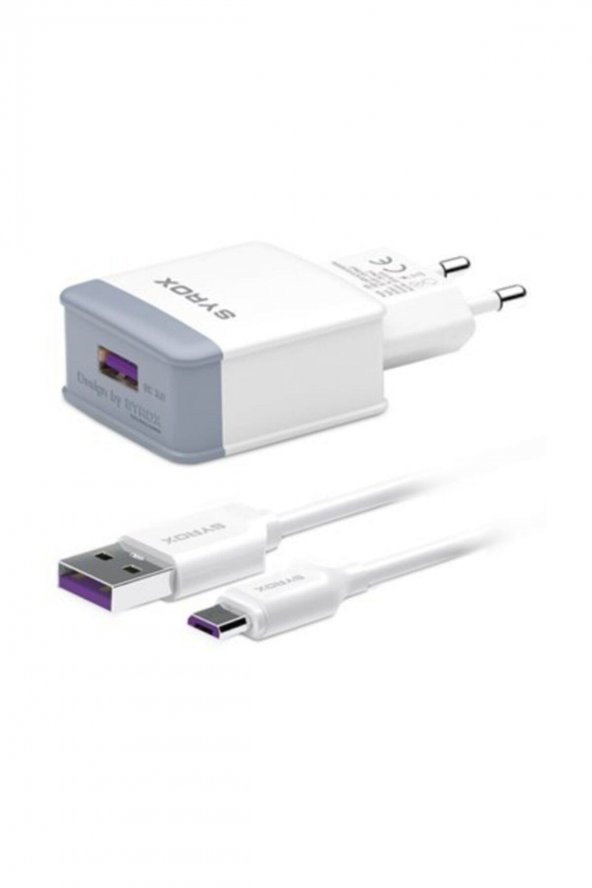 Syrox Q30 Micro Data 3.0A Hızlı Quick Şarj Aleti ürün görseli 1