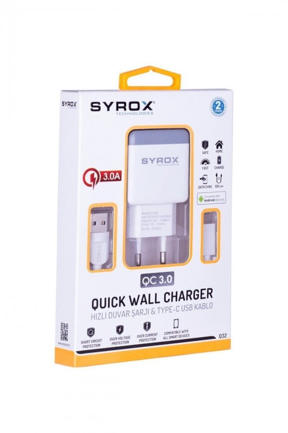 Syrox Hhm_htc U Ultra Uyumlu Şarj Aleti Type-C Hızlı Şarj Q32 Syrox ürün görseli 1