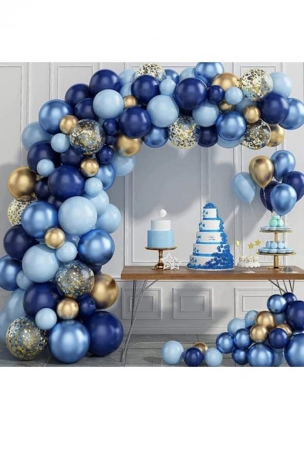 Beysüs Mavi Lacivert 65 li Balon Zinciri Süsleme Seti 5 Renkli Sünnet 1 Yaş ürün görseli 1
