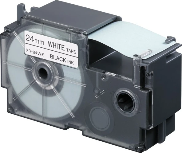 Casio XR-24WE1 (We/bk) Etiket Yazıcısı Kartuşu Beyaz Renk Üstüne Siyah Baskı ürün görseli 1