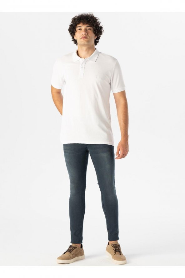 Polo Yaka Armürlü Beyaz Erkek T-shirt Ts1014000235 ürün görseli 1