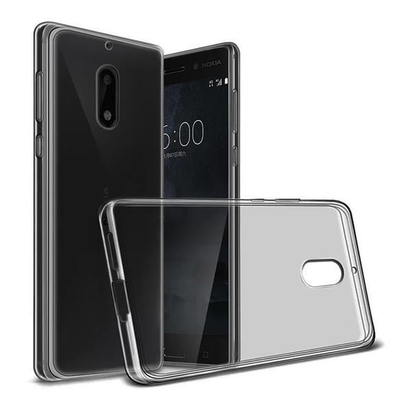 Nokia 5 Kılıf Soft Silikon Şeffaf-Siyah Arka Kapak ürün görseli 1
