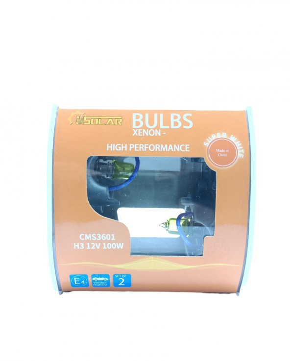CMSOLAR 12v H3 100w Limon Sarısı Halogen Ampul Takım ürün görseli 1