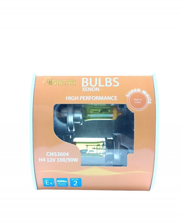 CMSOLAR 12v H4 100/90w Limon Sarısı Halogen Ampul Takım ürün görseli 1