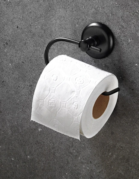 Sas Haus Yapışkanlı Tuvalet Kağıtlığı Wc Kağıtlık Tuvalet Kağıdı Askısı Siyah ürün görseli 1
