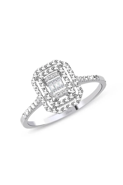 0.05 ct Modern Tasarım Baget Kare Tektaş Yüzük ürün görseli 1