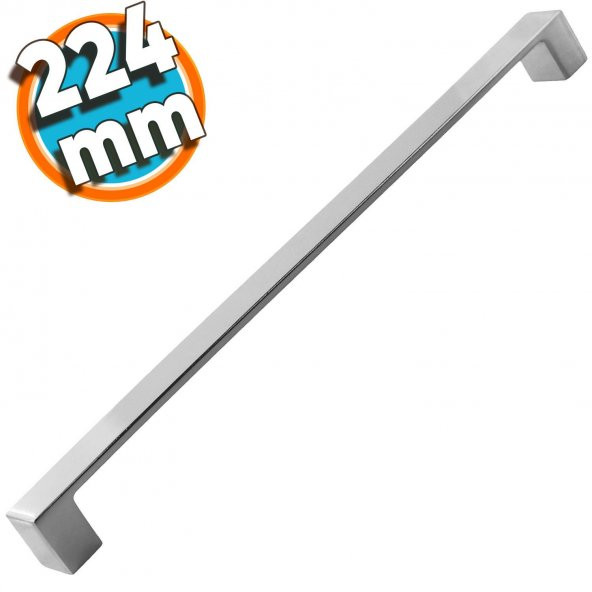 Düz Mobilya Mutfak Dolabı Çekmece Dolap Kapak Kulpu Kulbu Krom 224 mm Metal Kulp ürün görseli 1