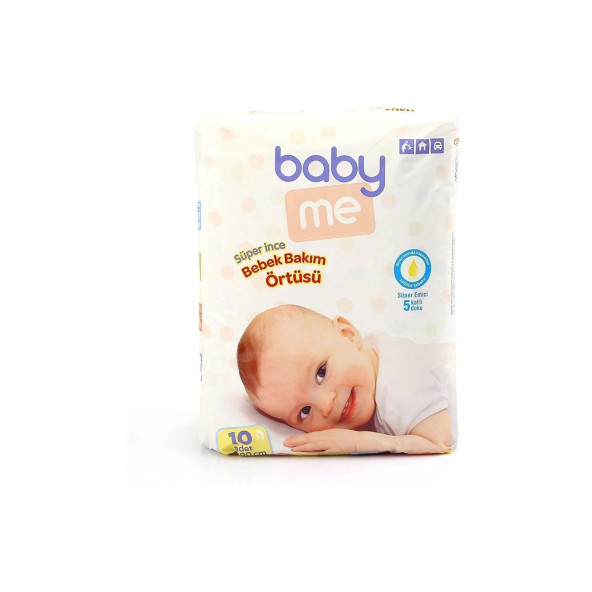 Baby Me Süper Ince Alt Değiştirme Örtüsü 10 Adet 60x90 ürün görseli 1
