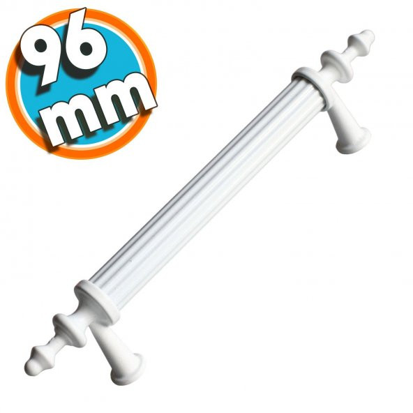 Mobilya Banyo Mutfak Dolabı Çekmece Dolap Kapak Kulpu Kulbu Beyaz 96 mm Metal Kulp ürün görseli 1