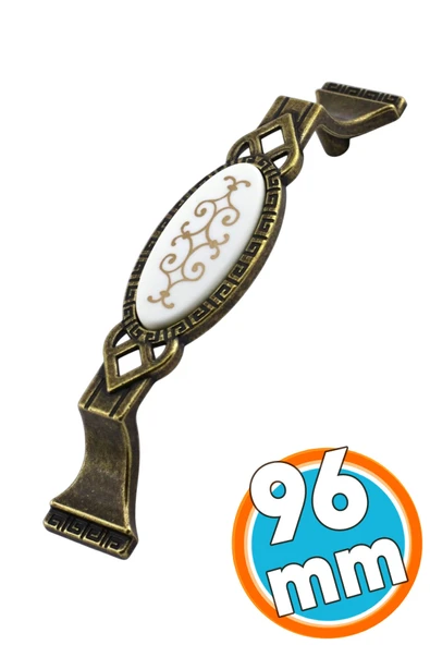 Mobilya Mutfak Dolabı Çekmece Dolap Kapak Kulpu Kulbu Antik Sarı 96 mm Metal Kulp ürün görseli 1