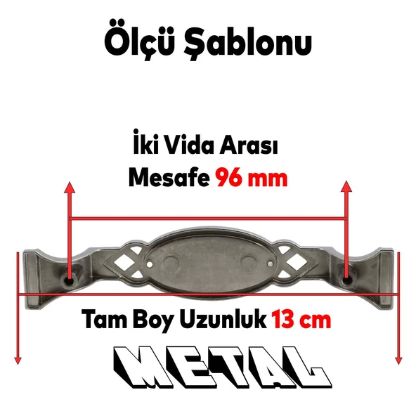 Mobilya Mutfak Dolabı Çekmece Dolap Kapak Kulpu Kulbu Krom Renk 96 mm Metal Kulp ürün görseli 1