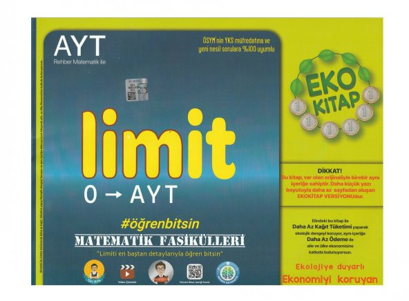 AYT Matematik Fasikülleri - Limit  EKO - Tonguç Yayınları ürün görseli 1