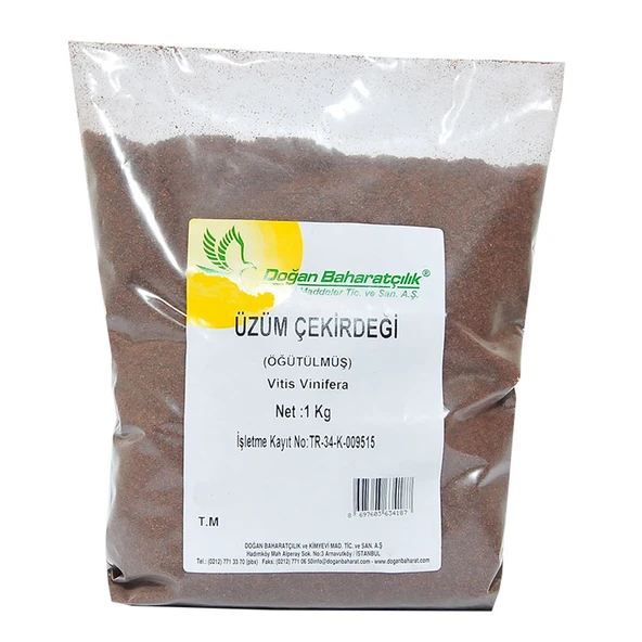 Üzüm Çekirdeği Öğütülmüş Doğal 1000 Gr Paket ürün görseli 1