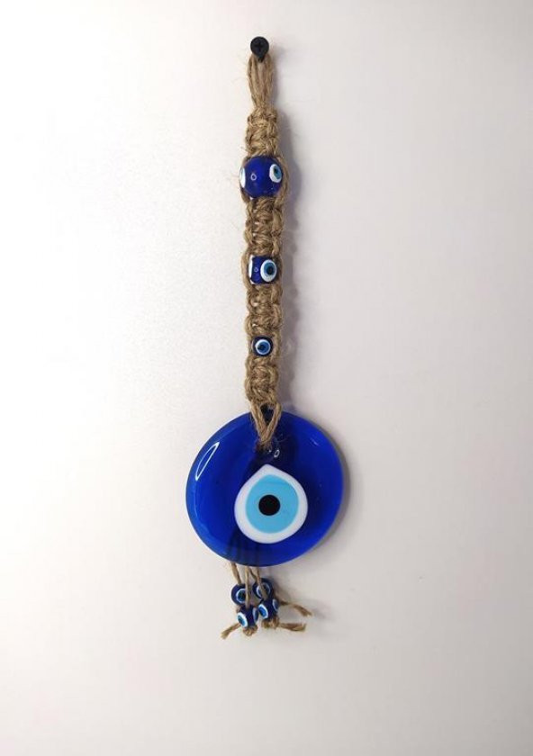 Cam Nazar Kötü Göz Kovucu Hand Made Ağaç Duvar Dekorasyonu Hasır Nazarlık Duvar Ağaç Ev Süsü ürün görseli 1