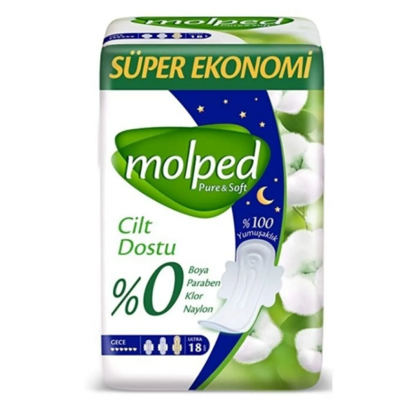 Molped Pure Ve Soft Gece Ekstra Uzun 18li ürün görseli 1