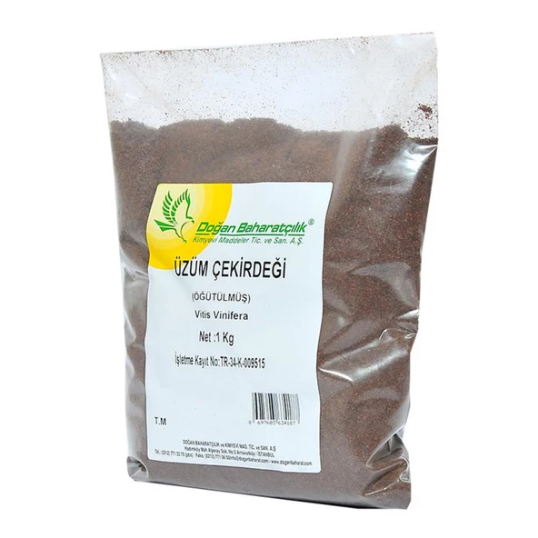 Doğan Baharatçılık Üzüm Çekirdeği Toz 1Kg Öğütülmüş Doğal Kilo ürün görseli 1